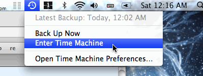 How to enter Time Machine from Dock