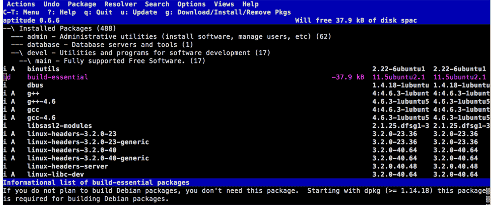 aptitude - package marked for deinstall