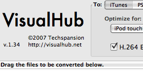VisualHub iPod video software